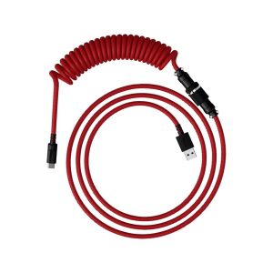 HyperX USB-C Coiled 1.2m Cable 5-Pin Aviator Connector, USB-C to USB-A - Red (6J677AA)