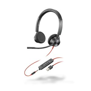 PLANTRONICS Wire 3325 Microsoft Teams USB-A Headphones Black (76J21AA)