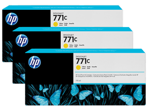 HP 771C 3-pack 775-ml Yellow DesignJet Ink Cartridges