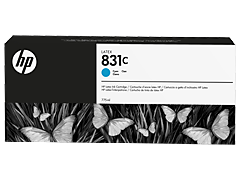 HP 831C 775-ML CYAN LATEX INK CARTRIDGE