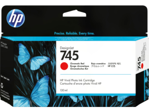 HP 745 130-ml DesignJet Chromatic Red Ink Cartridge