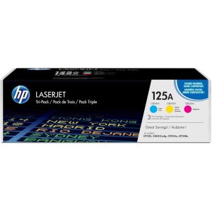 HP 125A 3-pack Cyan/Magenta/Yellow Original LaserJet Toner Cartridges (CF373AM)