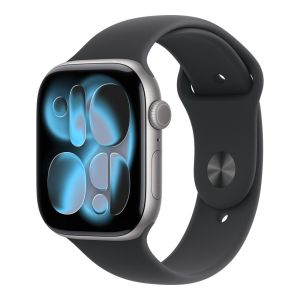 Apple Watch Series 11 GPS 46mm Space Gray Aluminium Case with Black Sport Band S/M (MEV04AF/A)