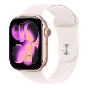Apple Watch Series 11 GPS 46mm Rose Gold Aluminium Case with Light Blush Sport Band S/M (MEV64AF/A)