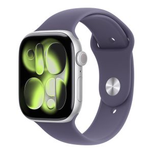 Apple Watch Series 11 GPS 46mm Silver Aluminium Case with Purple Fog Sport Band S/M (MEV94AF/A)