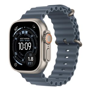 Apple Watch Ultra 3 GPS + Cellular 49mm Natural Titanium Case with Anchor Blue Ocean Band (MEWH4AF/A)