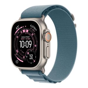 Apple Watch Ultra 3 GPS + Cellular 49mm Natural Titanium Case with Light Blue Alpine Loop Large (MEWP4AF/A)