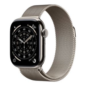 Apple Watch Series 11 GPS + Cellular 42mm Natural Titanium Case with Stone Grey Sport Band S/M (MF8M4AF/A)