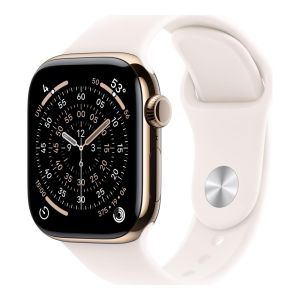 Apple Watch Series 11 GPS + Cellular 42mm Gold Titanium Case with Light Blush Sport Band S/M (MF8W4AF/A)