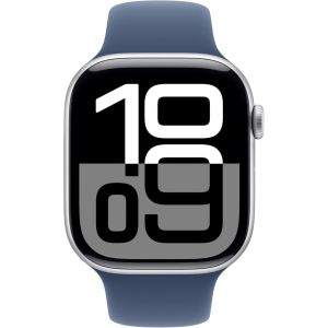 Apple Watch Series 10 GPS 42mm Silver Aluminium Case with Denim Sport Band - S/M (MWWA3QA/A)