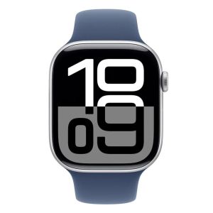 Apple Watch Series 10 GPS 42mm Silver Aluminium Case with Denim Sport Band - M/L (MWWC3QA/A)