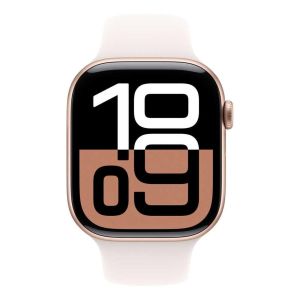 Apple Watch Series 10 GPS 46mm Rose Gold Aluminium Case with Light Blush Sport Band - S/M (MWWT3QA/A)