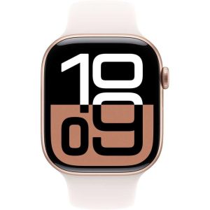 Apple Watch Series 10 GPS 46mm Rose Gold Aluminium Case with Light Blush Sport Band - M/L (MWWU3QA/A)