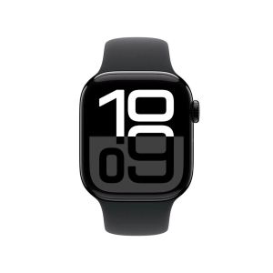 Apple Watch Series 10 GPS + Cellular 42mm Jet Black Aluminium Case with Black Sport Band - M/L (MWX73QA/A)