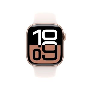 Apple Watch Series 10 GPS + Cellular 42mm Rose Gold Aluminium Case with Light Blush Sport Band - S/M (MWX93QA/A)