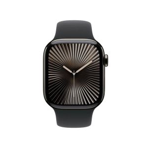 Apple Watch Series 10 GPS + Cellular 42mm Slate Titanium Case with Black Sport Band - M/L (MWXH3QA/A)
