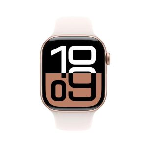 Apple Watch Series 10 GPS + Cellular 46mm Rose Gold Aluminium Case with Light Blush Sport Band - S/M (MWY63QA/A)