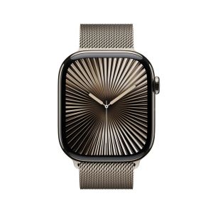 Apple Watch Series 10 GPS + Cellular 46mm Natural Titanium Case with Natural Milanese Loop - M/L (MWYC3QA/A)