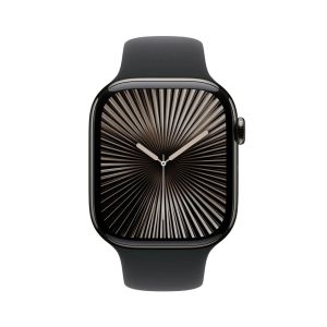 Apple Watch Series 10 GPS + Cellular 46mm Slate Titanium Case with Black Sport Band - M/L (MWYE3QA/A)