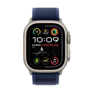 Apple Watch Ultra 2 GPS + Cellular 49mm Natural Titanium Case with Blue Trail Loop - S/M (MX4J3QA/A)
