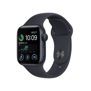 Apple Watch SE GPS 44mm Silver Aluminium Case with Denim Sport Band - S/M (MXEQ3QA/A)