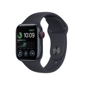 Apple Watch SE GPS + Cellular 40mm Midnight Aluminium Case with Midnight Sport Band - S/M (MXGC3QA/A)