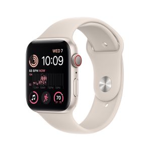 Apple Watch SE GPS + Cellular 44mm Starlight Aluminium Case with Starlight Sport Band - S/M (MXGT3QA/A)