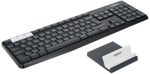 Logitech K375s Multi-Device Wireless and Stand Combo keyboard RF Wireless + Bluetooth QWERTY US International Graphite, White 920-008181