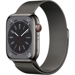 Apple Watch Series 8 45mm GPS + Cellular Stainless Steel Case with Milanese Loop Graphite