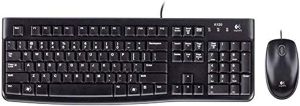 Logitech Desktop MK120 keyboard Mouse included USB QWERTY UK International Black 920-002562