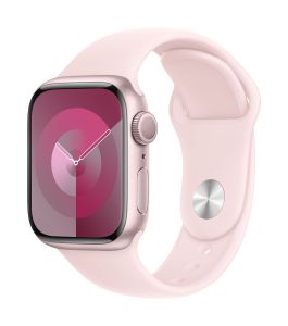 Apple Watch Series 9 GPS 41mm Pink Aluminium Case with Light Pink Sport Band - S/M