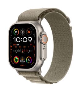 Apple Watch Ultra 2 GPS + Cellular, 49mm Titanium Case with Olive Alpine Loop - Large