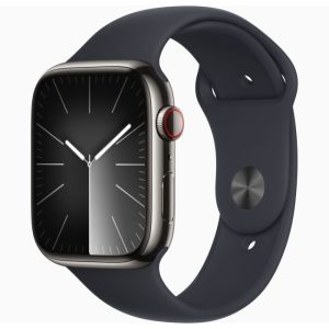 Apple Watch Series 8 GPS + Cellular 45mm Graphite Stainless Steel Case with Midnight Sport Band - Regular MNKU3AE/A