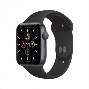 Apple Watch SE GPS, 44mm Space Gray Aluminium Case with Black Sport Band - Regular MYDT2AE/A